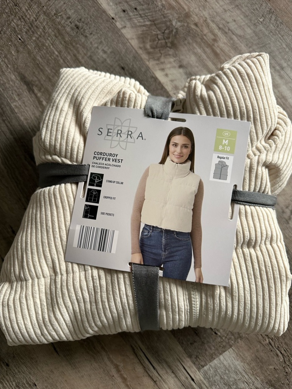 Serra Cream Corduroy Puffer Vest